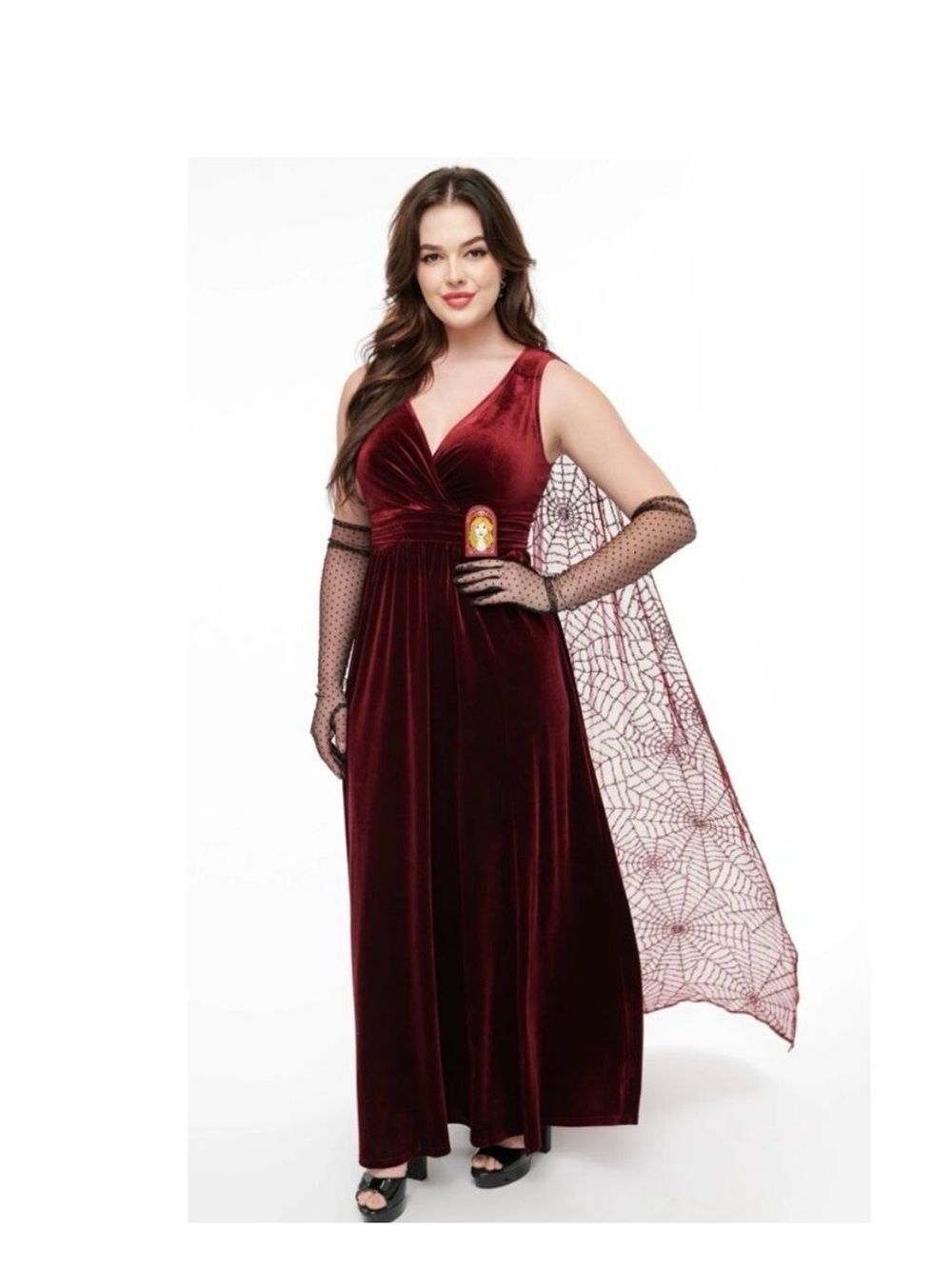 Unique Vintage Disney Hocus Pocus Velvet Spiderweb Cape Gown size 3X 20 NWOT